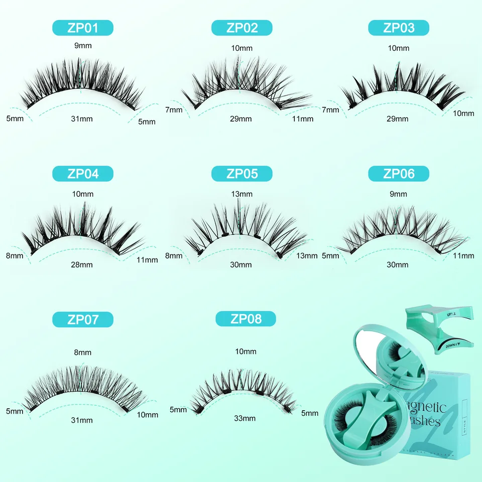 Set de Pestañas Postizas Magnéticas Reutilizables 3D Sin Pegamento Impermeables Naturales con Aplicador de Viaje 2