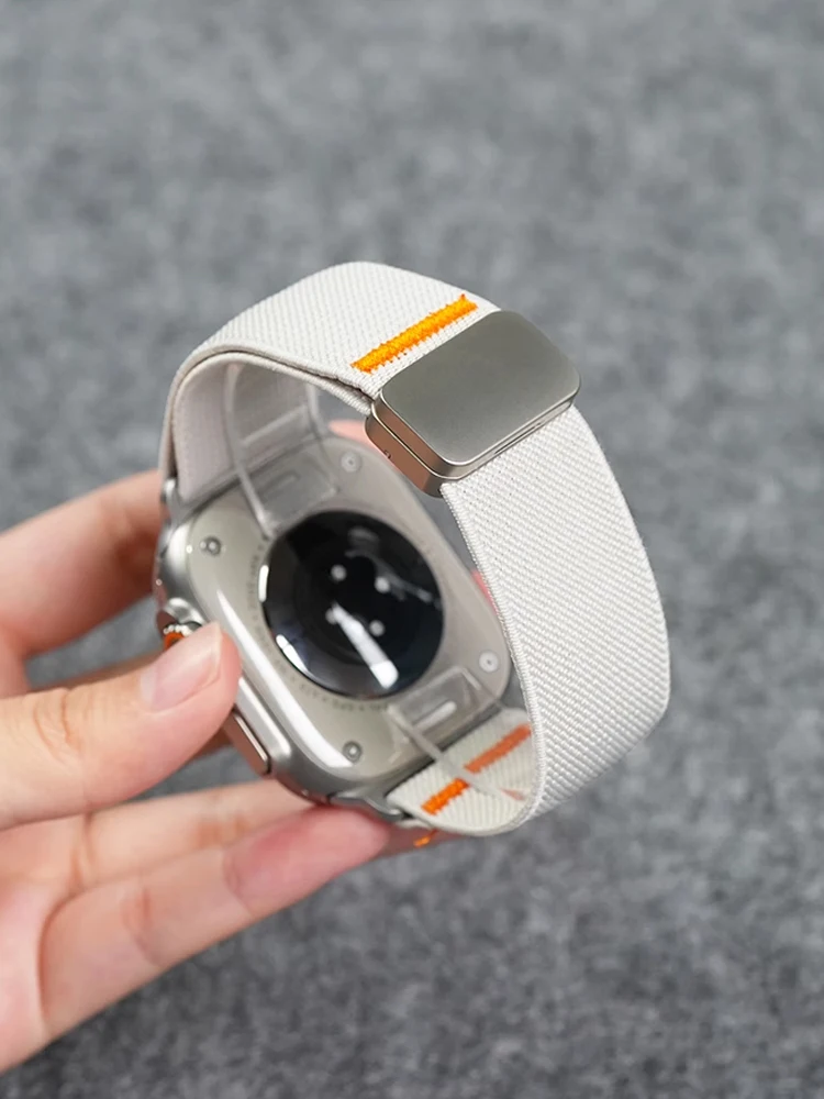 Sport Band For Apple Watch Straps Ultra 2 49mm 46mm 45mm 44mm 42mm Nylon Magnetic Correa Bracelet IWatch Series 10 9 8 7 6 5 SE