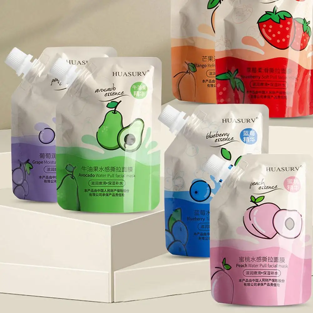 Maschera facciale a strappo Five Fruit Flavors maschera facciale idratante per il viso Wash Free Whitening Fade Spot prodotto per la cura della pelle del viso