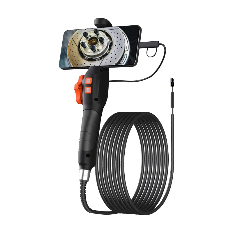 Industrial Endos-cope Dual Lens Camera 2- Ways 180 Degrees 360 Rotation Articulating Borescope Inspection Camera