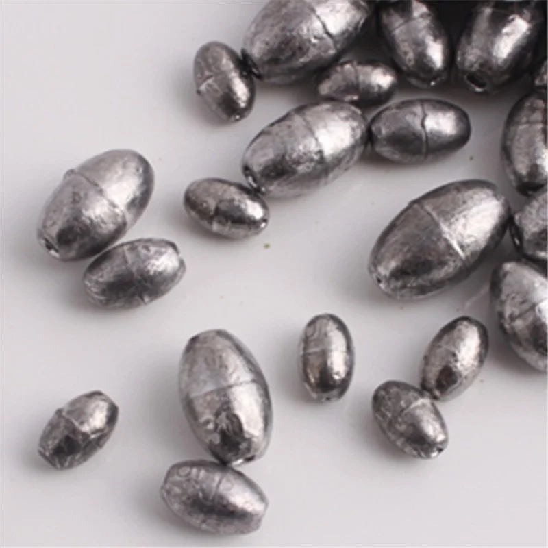 50pcs Quick Shaped Oval Weight Sinking Lead Split Shot Bait Angling Gear Sinker Carp Fishing Beads High Quality Pesca