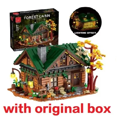 Mit Originalverpackung Forest Cabin Modellbausteinen 1004, Forest Lodge House, modulare Architektursteine, Weihnachts- und Geburtstagsgeschenk