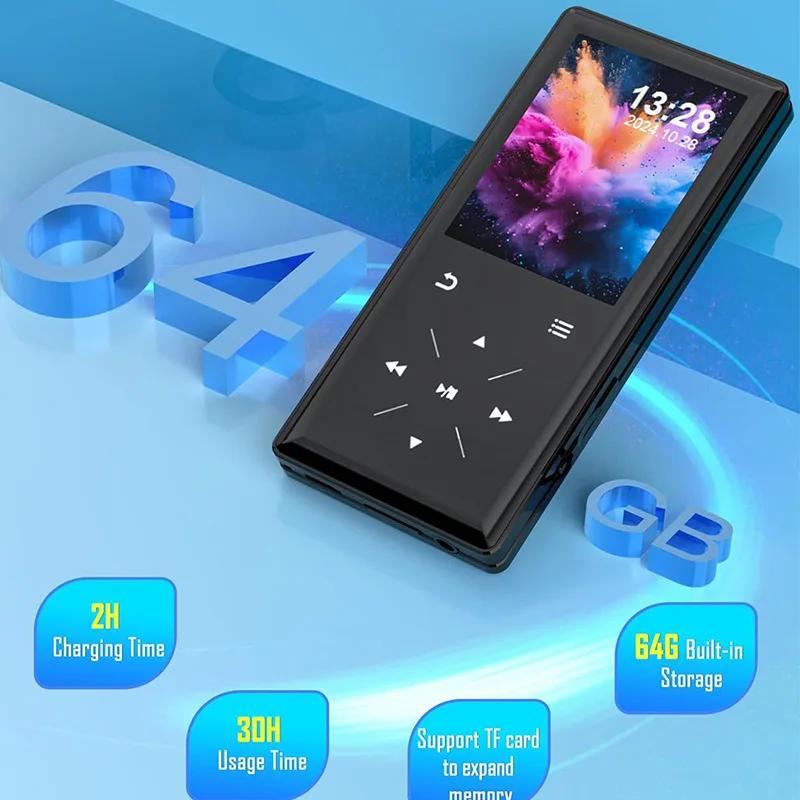

2026 New Music External Plug-in Card HiFi Lossless MP3 Touch Screen Bluetooth FM Video Playback Novel Reading