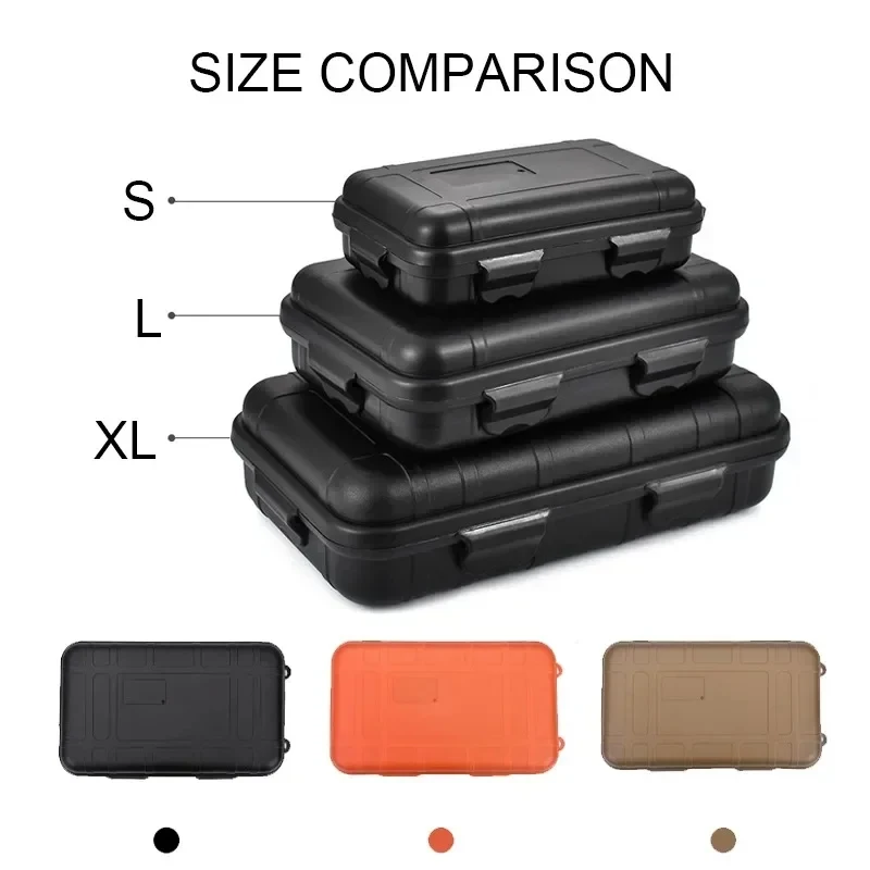 Outdoor Plastic Waterproof Sealed Survival Box Container Camping Outdoor Travel Storage Box EDC Tools Storage Container Case