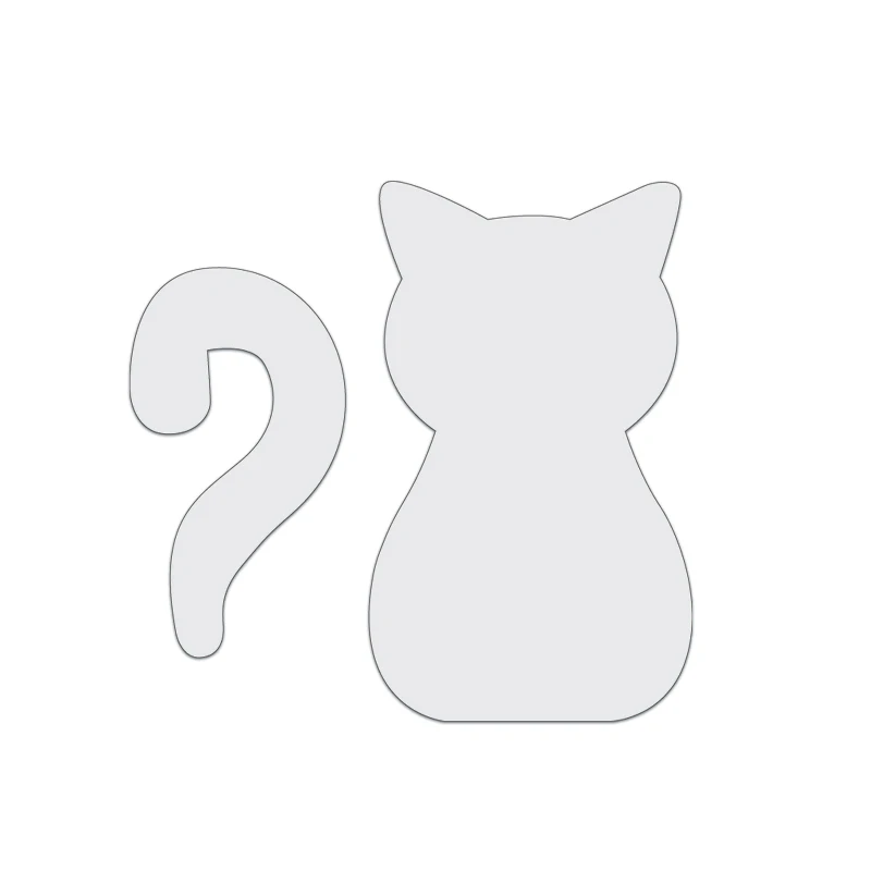 2pcs Cat-Back View Sewing Templates for DIY Projects