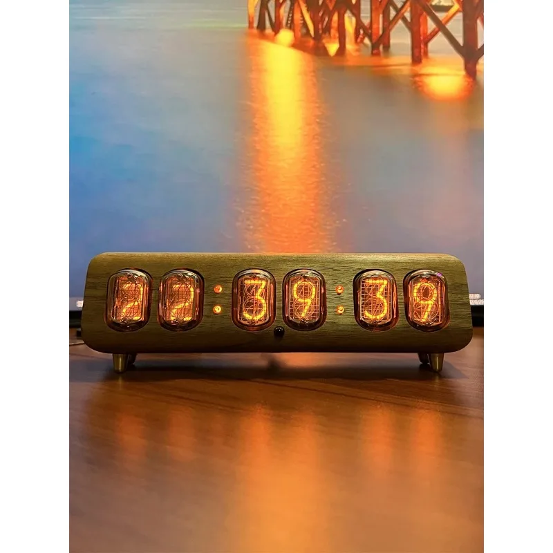 6-digit IN12 Glow Digital Tube Clock Mobile Bluetooth Controlled Glow Lamp Electronic Desk Clock