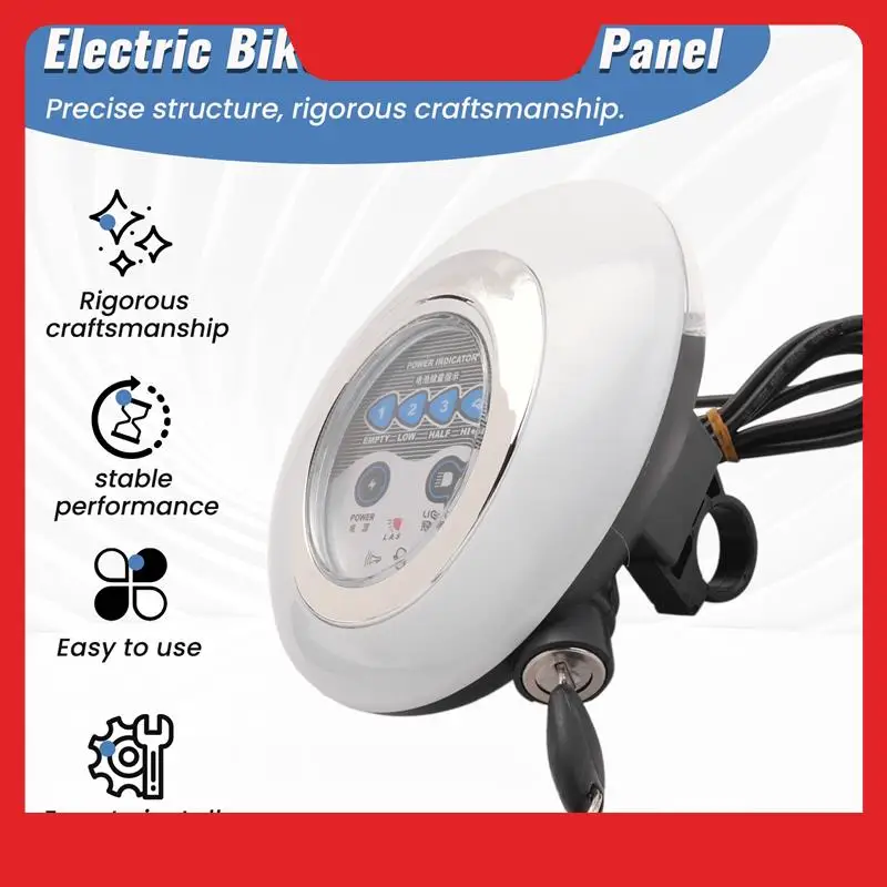 

3 In1 LED Headlight Electric Bike Scooter Frontlight Light Horn Lock Instrument Panel Horn Instrument Headlight