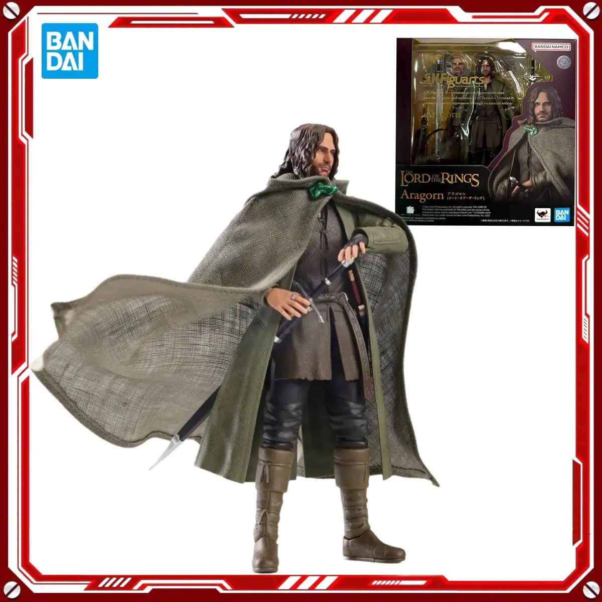 

Bandai Genuine The Lord of The Rings Anime Model Kits Aragorn Toys SHF Action Figure Assembly Model for Kids Christmas Present