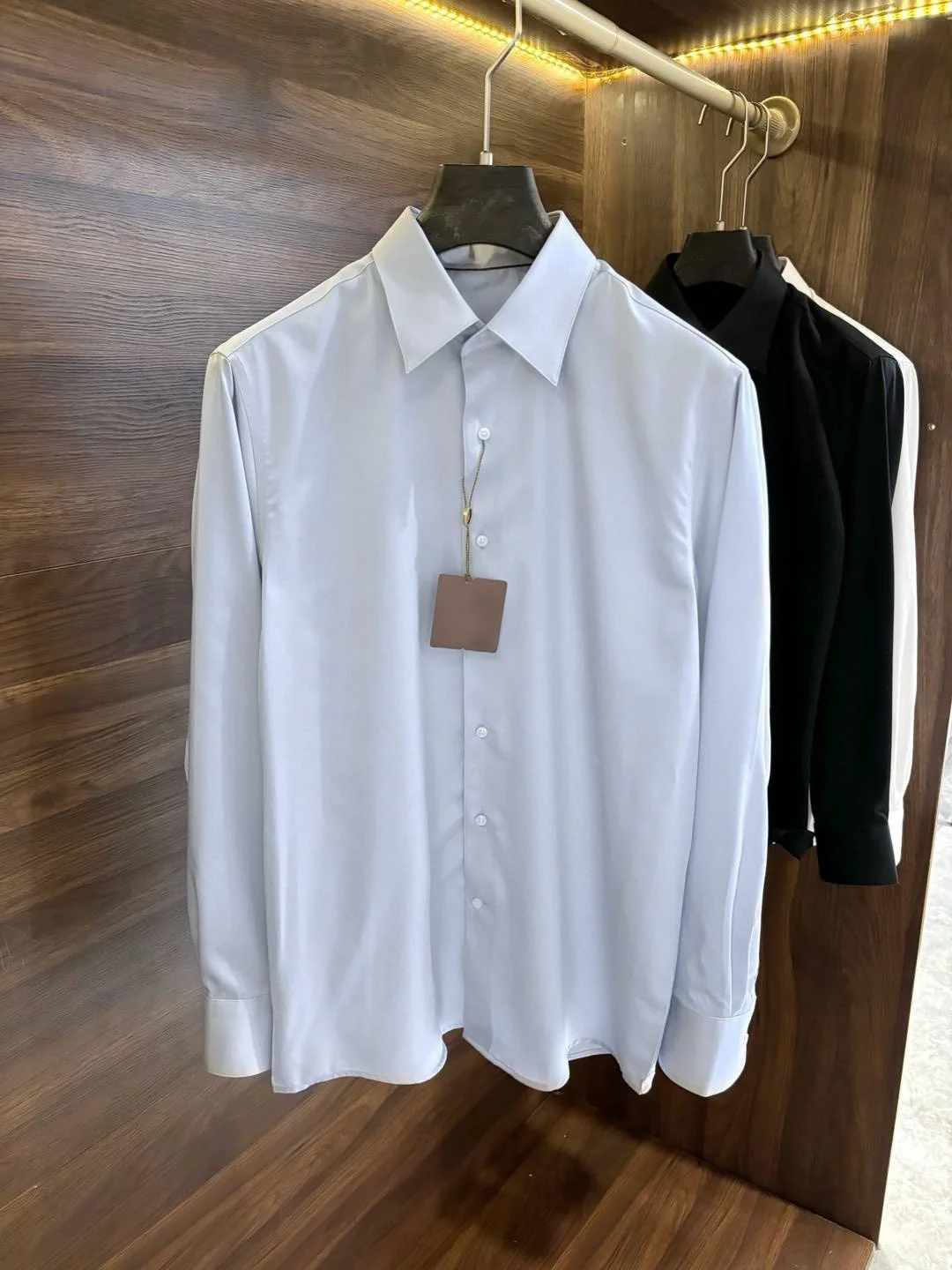 

High Quali Faionable Men's Pure Color Long Sve Casual irt 6200 Classic Collar Design Autumn New Sle Premium Menswear