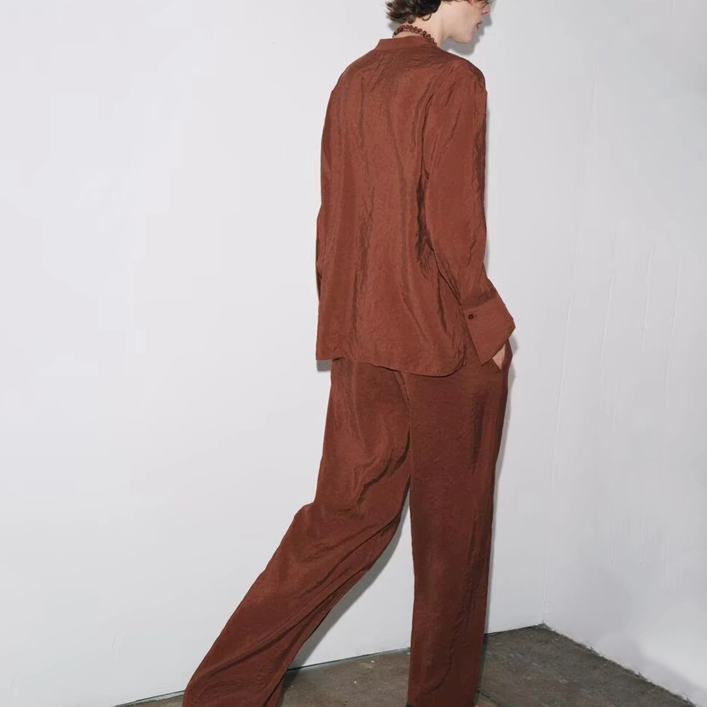 Z Conjunto F de Moda Csa Solta Calças Longas Outono 2025 Estilo Casual Quatro Estações Adulto Conjunto Ele...