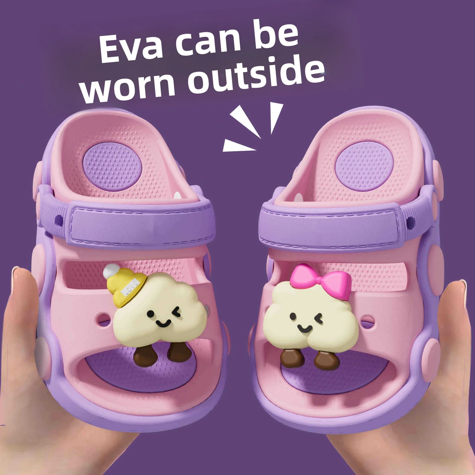 2026 Summer Kids Sandals Hole Children's Shoes Slippers Soft Anti-Skid Cartoon Hole Baby Shoes Sandy Beach for Boys Girls
