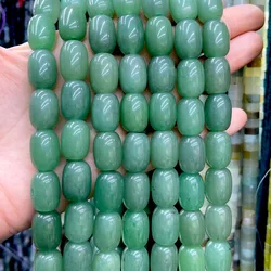 Natural Stone Drum Shape Green Aventurineen Jades Loose Spacer Beads For Jewelry Making DIY Bracelet Accessories Wholesale Beads