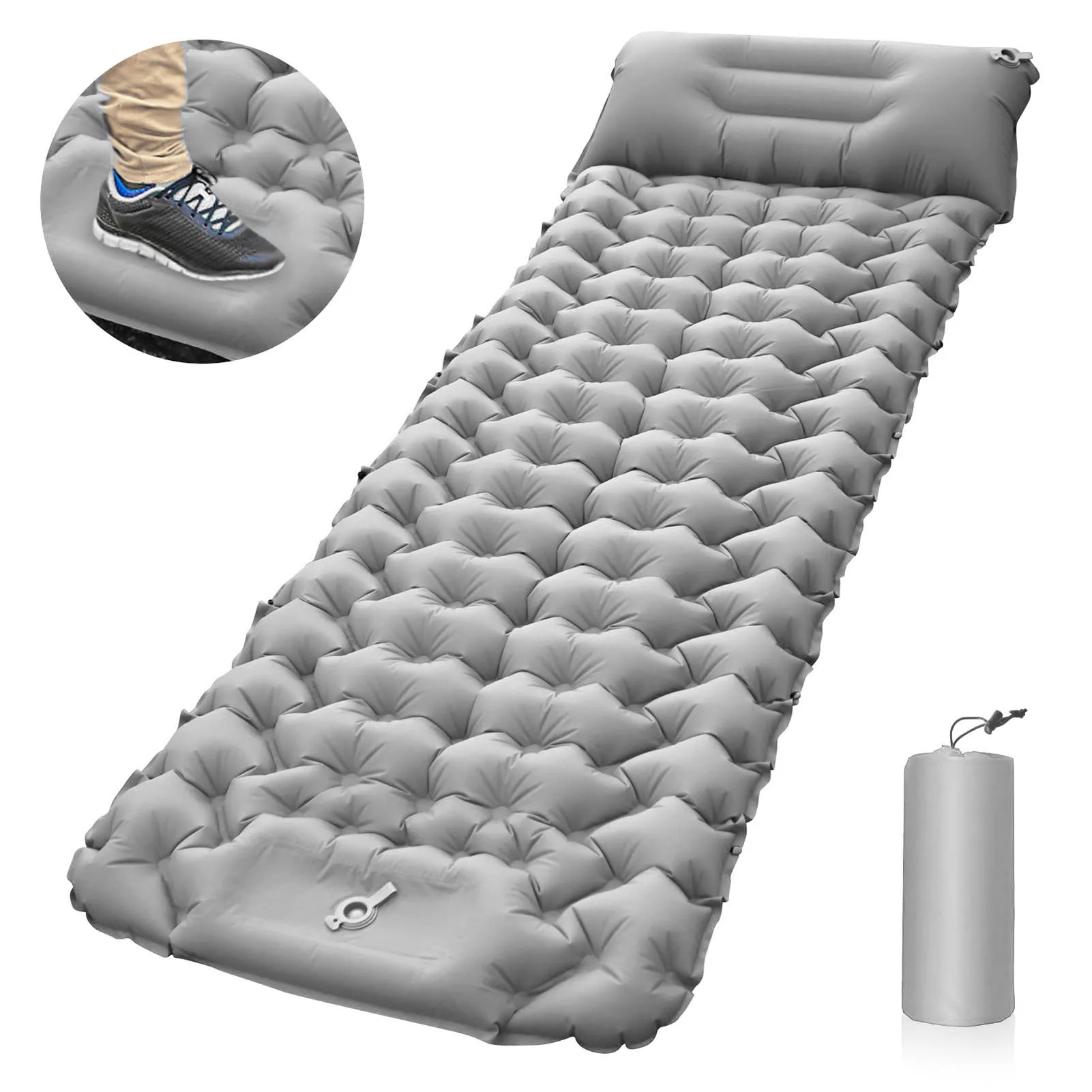 Outdoor Ultralight Inflatable Camping Sleeping Mattress With Pillows Hiking Travel Air Cushion Inflatable Camping Sleeping Pad