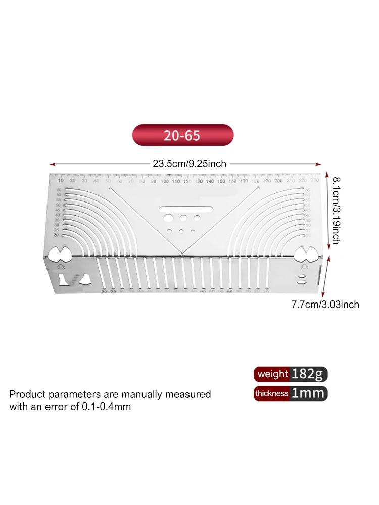 Precisionflex Angle & Arc Marking Tool Square Metal Pipe Marking Cutting Guide Household Building Furniture Rectification Markin