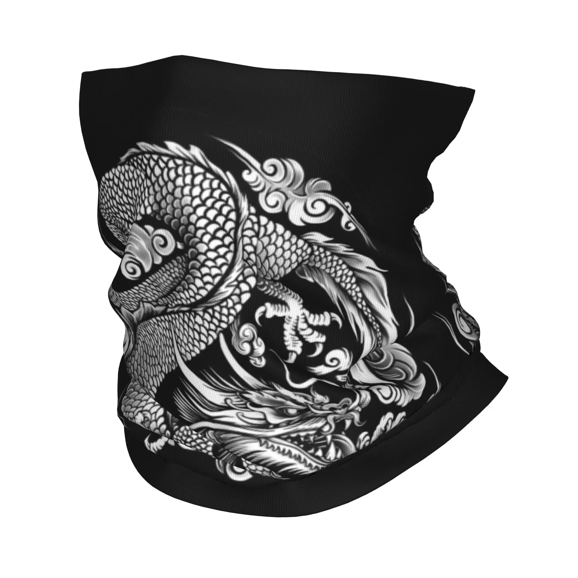 

Бандана-шарф в азиатском стиле с китайским драконом, унисекс, зимний, для катания на лыжах, с мотивами традиционной мифологии и тату-арта, для лица
