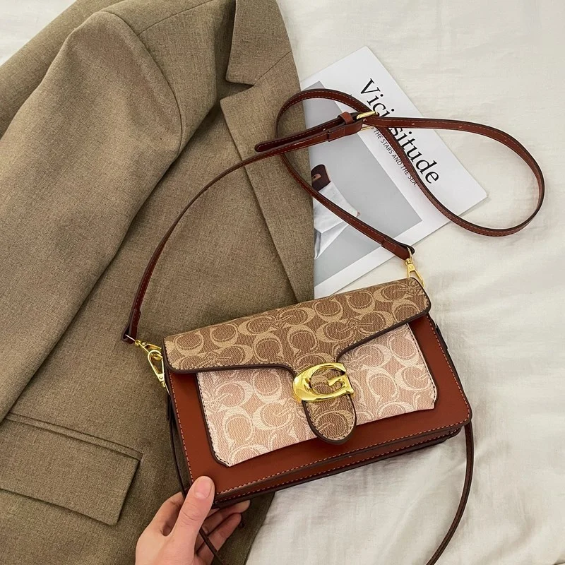 Famous Fashion Style Crossbody Bag Vintage Minimalist Leather Purse With Luxury Letter Logo & Large Capacity Tote Design