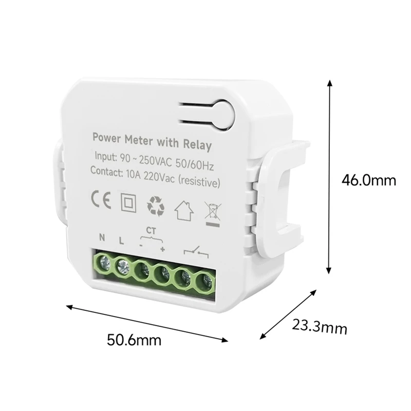 TUYA Smart Life WLAN-Energiezähler 80 A mit Ein/Aus 1 Transformator PV Solar bidirektionaler Multifunktions-Energiezähler Langlebig