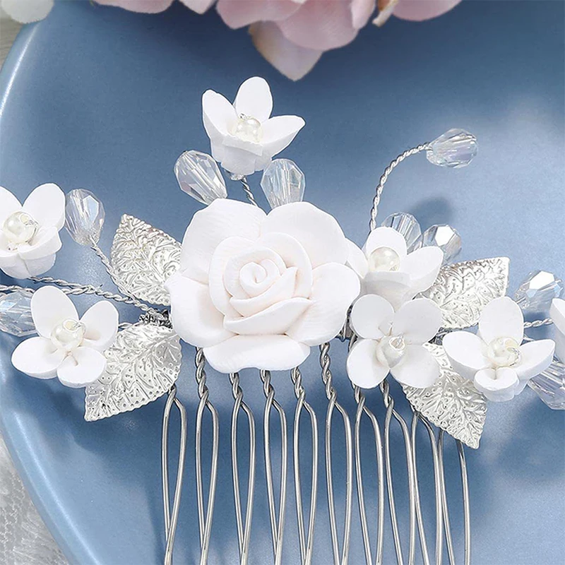 Bestseller Braut-Haarschmuck Blumen Glänzende Strass-Haarkämme Haarspangen Luxuriöser Kopfschmuck für Bräute