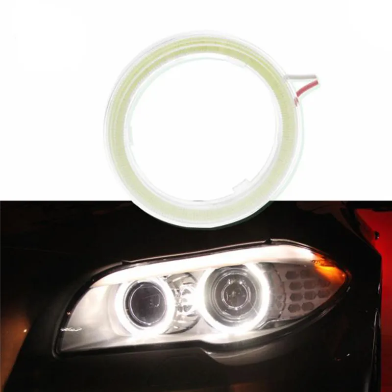 Motorcycle Led COB Headlight Fog Light Ring Car DRL Daytime Running Lights Accessories