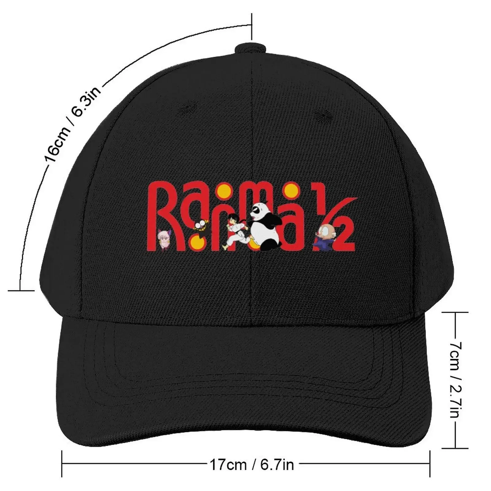 Ranma 1/2 Funny Logo (Yellow Backround) - ORIGINAL DRAWN by SillyFun.redbubble.com Baseball Cap Custom Cap beach hat Girl Men's