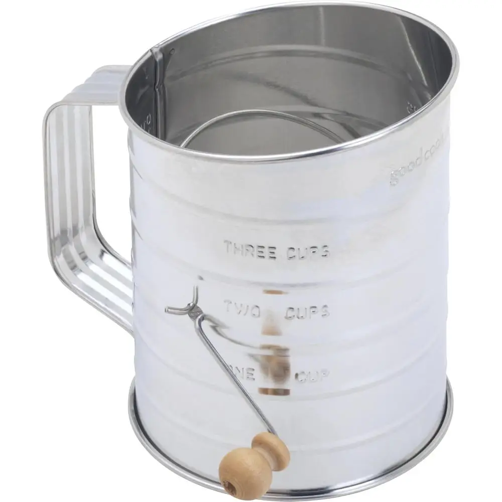Hand Crank Citrus Juicer, Wooden Knob, 3-Cup Capacity