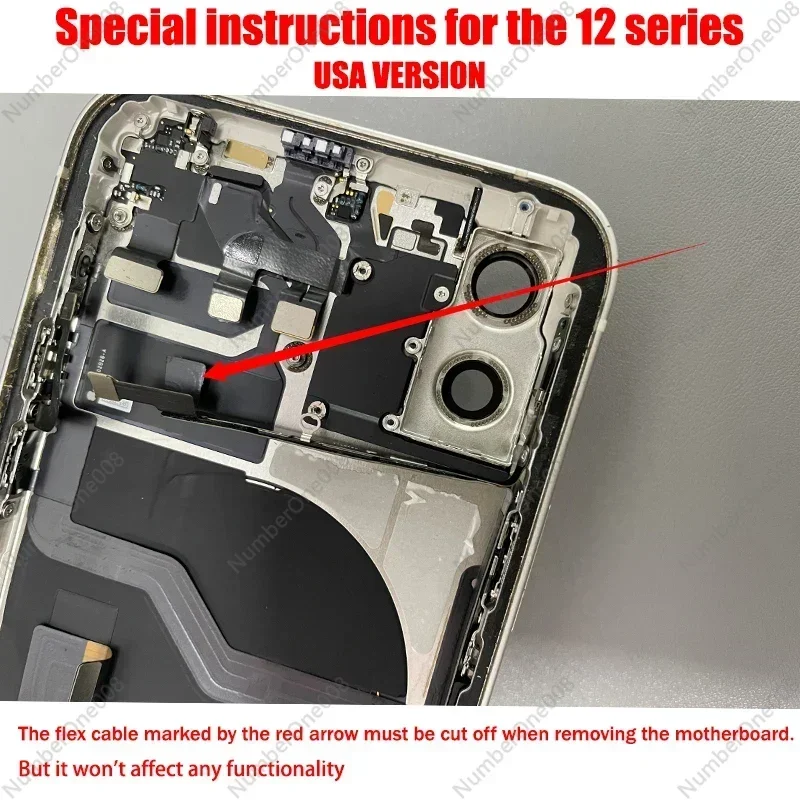 Original Back Shell for iPhone 12 12Pro Max Battery Back Cover Full Assembly 12Mini Rear Housing, Middle Frame Replacement view 2