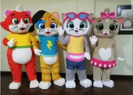 Mascote dos desenhos animados bonito traje do luxuoso para o adulto, gato bonito, vestido de Natal, extravagante, Dia das Bruxas, venda quente, novo