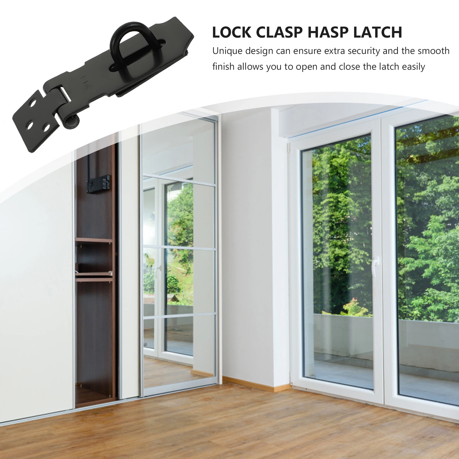 

2 set Stainless Steel Hasp Latch Clasp Lock For Door Cabinet Window Shed Drawer Pet Gate Toolbox Durable Rustproof Security