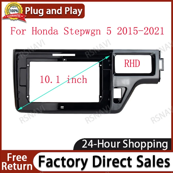 10.1 inch For Honda Stepwgn 5 RP 2015 - 2021 Frame Audio Adaptor Dash Trim Kits Facia Panel  Radio Player screen