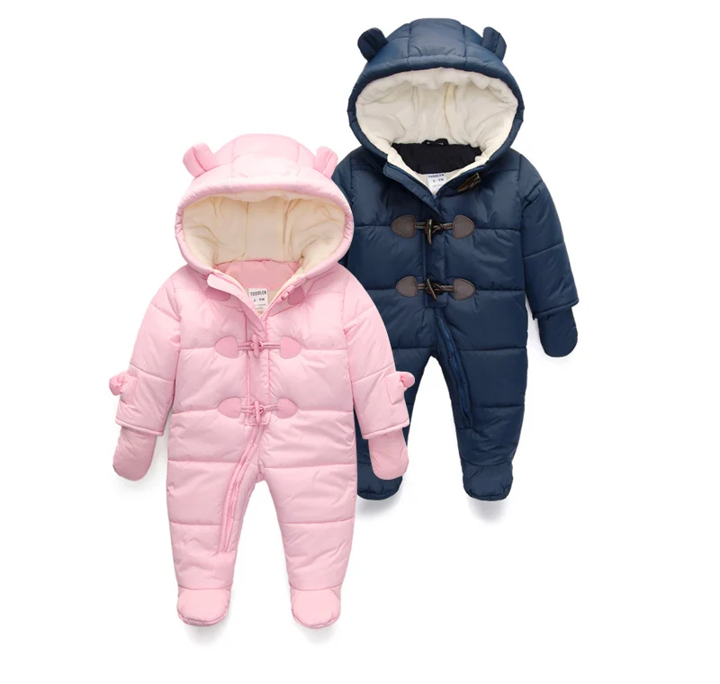 Lrcoml Halten Dicke warme Säuglingsbabyspielanzug Winterkleidung Neugeborenes Baby Junge Mädchen Strampler Overall Mit Kapuze Kind Oberbekleidung Für 0-24M – Detail 5