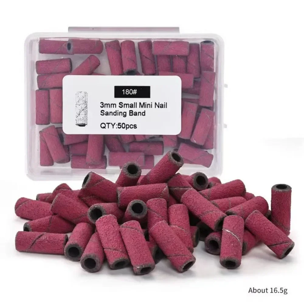 50 stks/1 set 3mm Rvs Nail Boren Mini Zebra Schuurbanden Nagelpolijstmachine Manicure Accessoires nail Art Gereedschap
