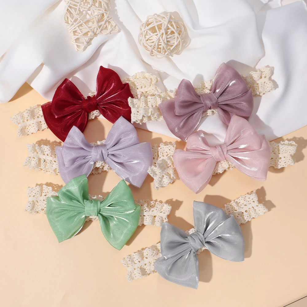 

Lace Cable Bow Baby Headband for Child Nylon Layers Headwear Kids Elastic Turban Headwraps Newborn Boys Girls Hair Accessories