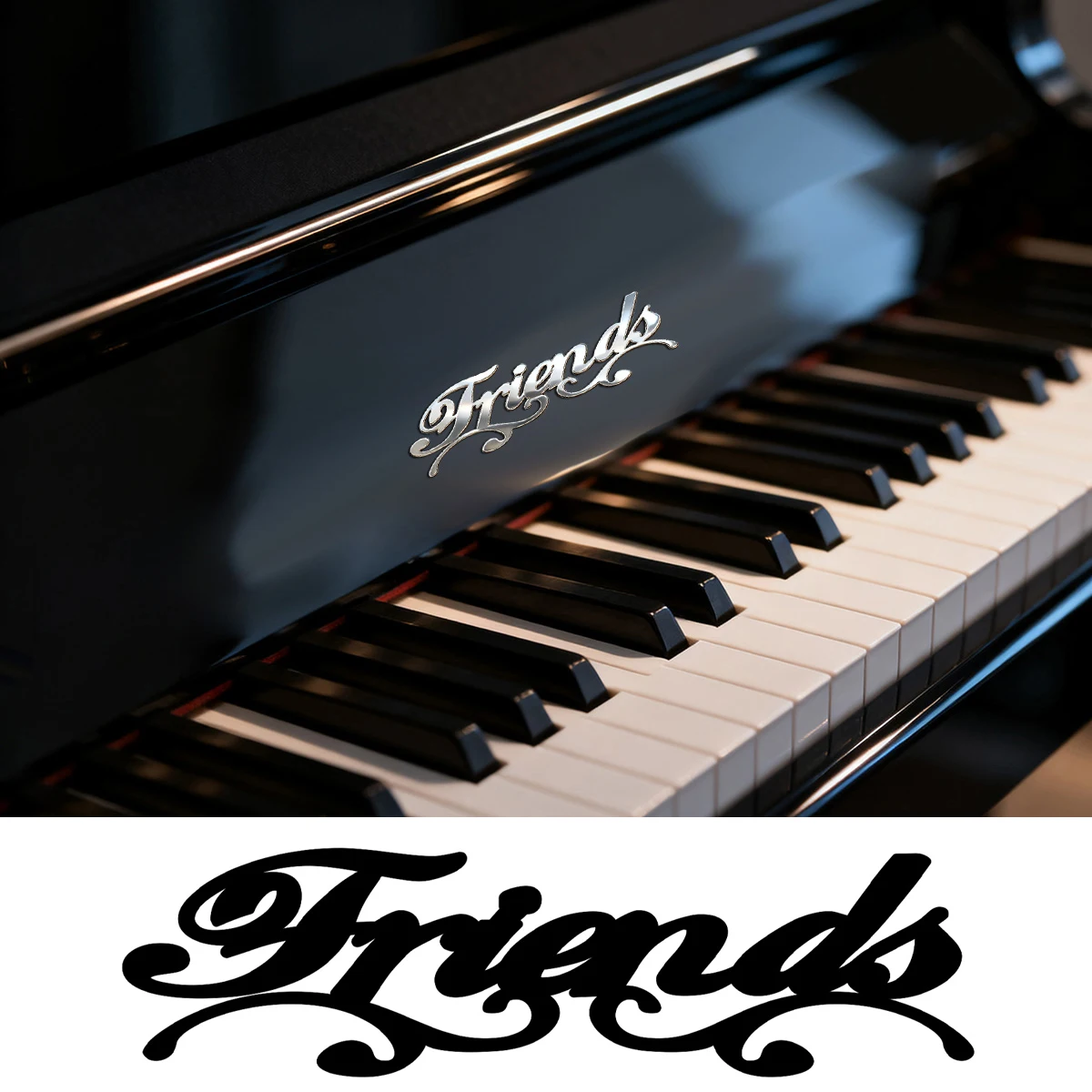 Custom Name 3D Metal Elegant Filigree Stickers Car Logo Badge Piano Emblem Decal Car Styling Decoration Auto Exterior Accessorie
