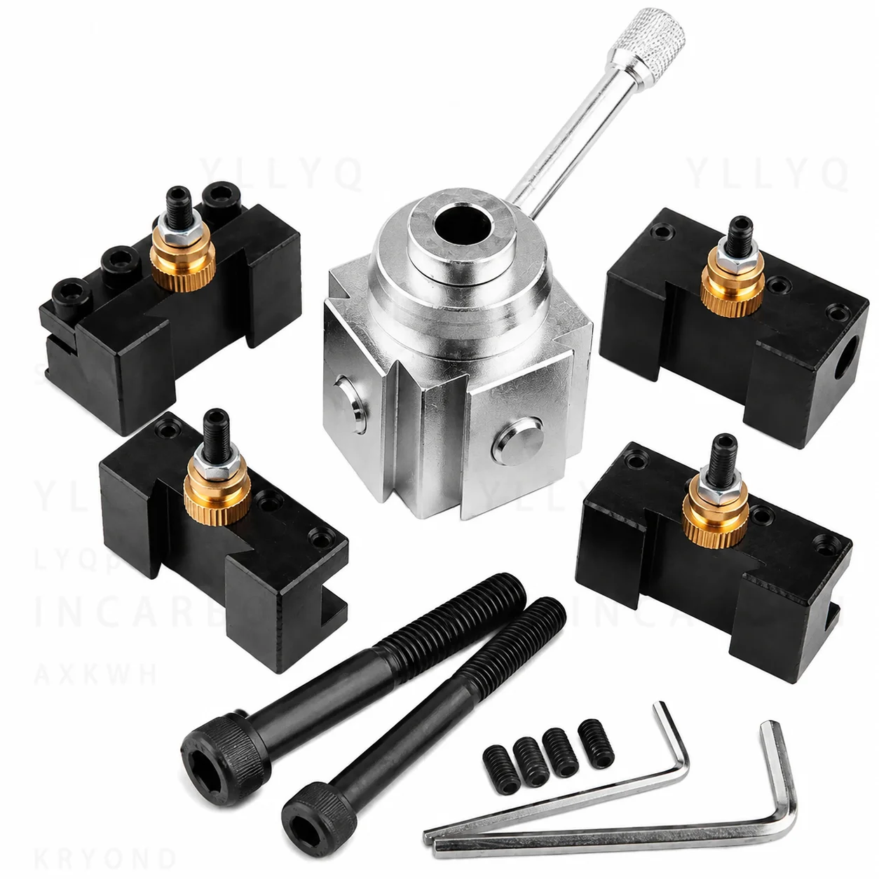4PCS Mini Lathe Quick Change Tool Post Holder Set Facing Turning Boring Tool Holders for Metalworking Bench Lathe