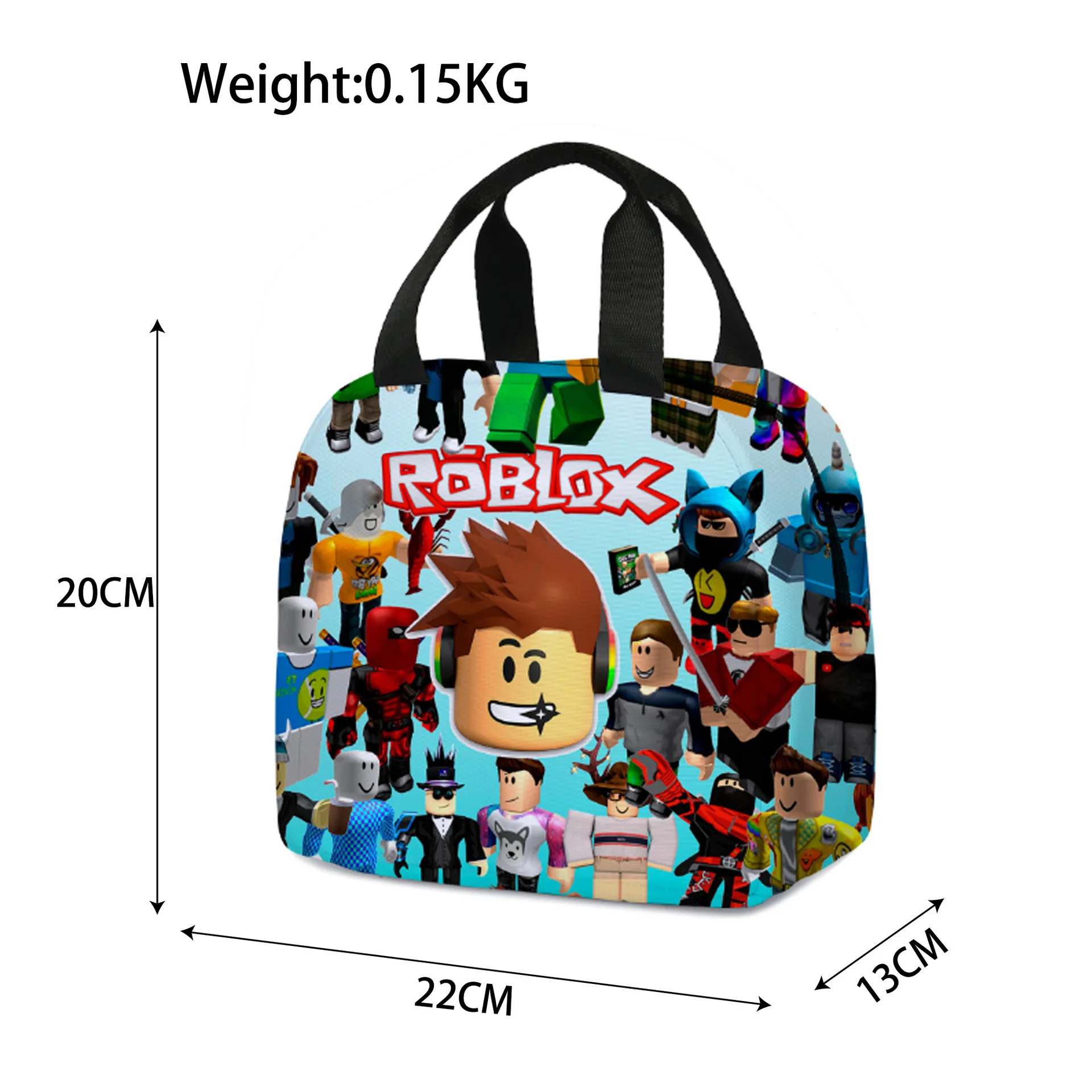 Roblox Lunch Bag School Students Lunch Box Bag Pencil case Primary and Middle School Students Schoolbag Boys Girls Anime Cartoon