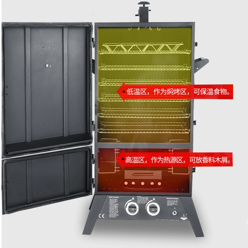 Parrilla de carbón comercial para el hogar ahumador de leña