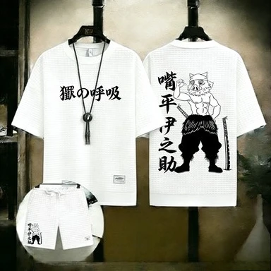 

2026 Summer New Design - Kurogane Shinji - Jigoku Aisato - Loose T-Shirt Shorts Set