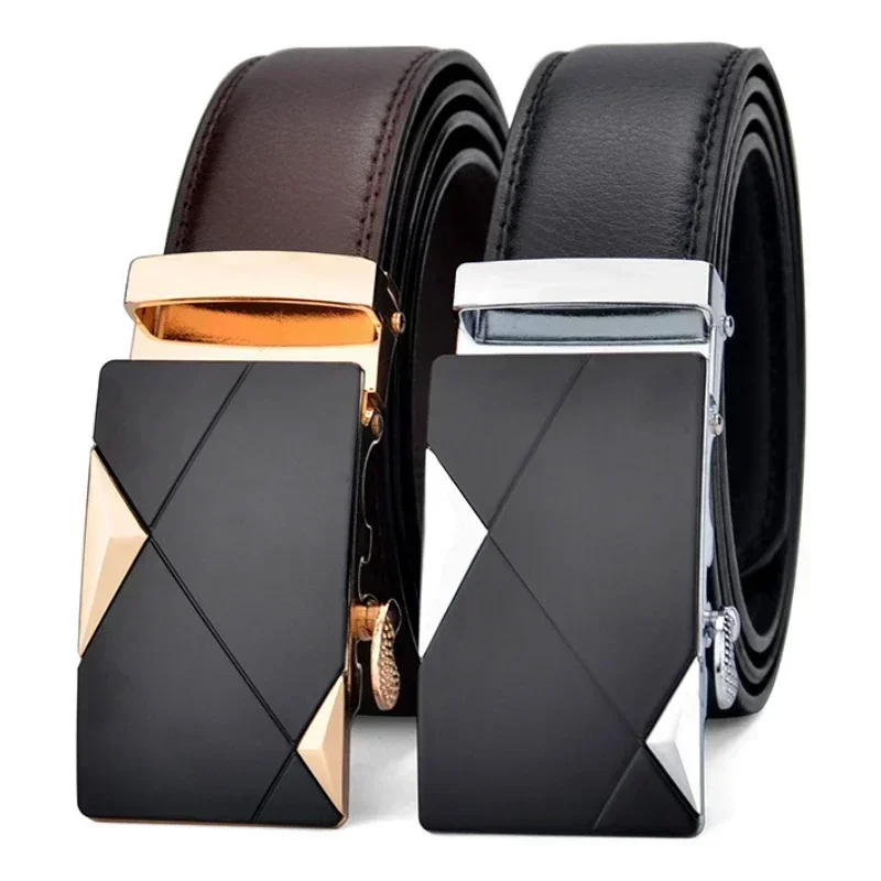 

Men's PLUS Size 130 140 150 160 170cm Belts Fashion Automatic Buckle Belts Luxury Designer Black Brown 3.5cm ceinture homme 2024