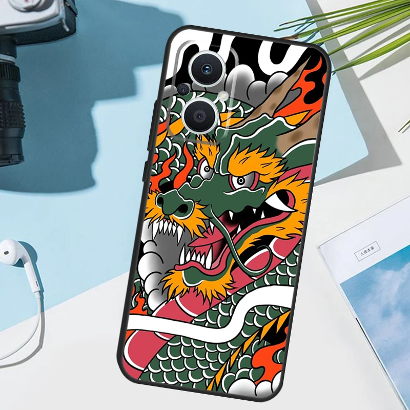 DRAGON TATTOO JAPANESE Phone Case For OPPO Find X6 X3 Pro X2 Neo X5 Lite Reno 7 3 2Z 4Z 5Z 8T 4 5 6 8 Lite Cover