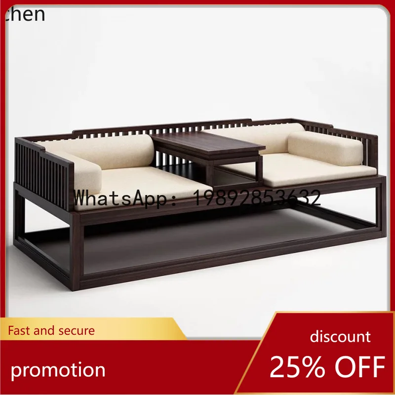 

YFY Style Luohan Bed Solid Elm Wood Small Apartment Furniture Set Extendable Chaise Longue Bed