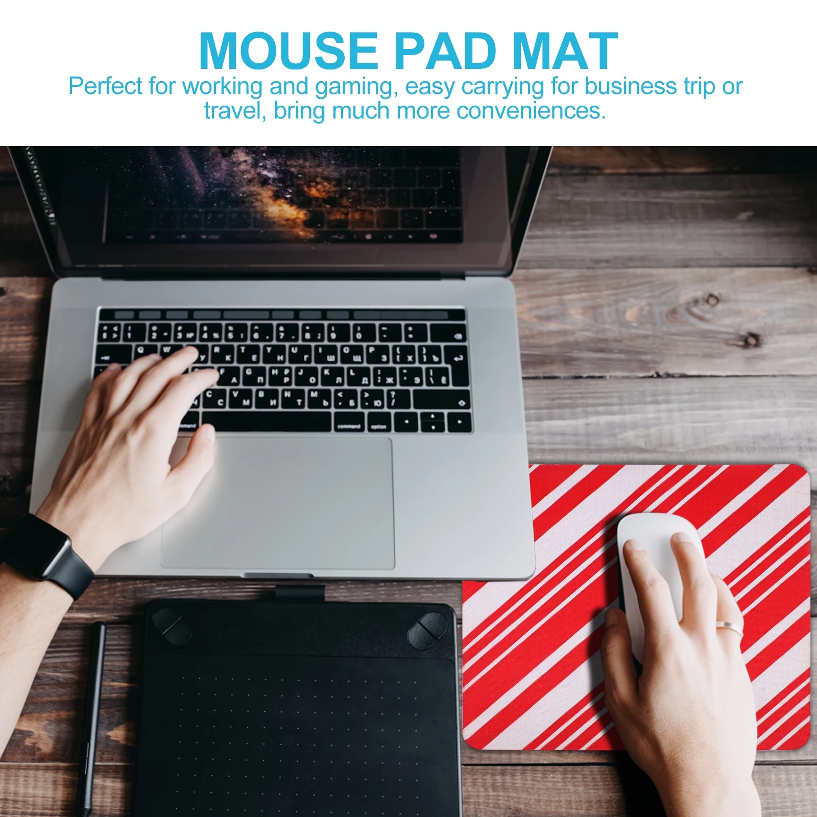 

2Pcs 30x25cm Christmas Mouse Pad Non- Desk Mat for Office Gaming Thick Design Student Gift