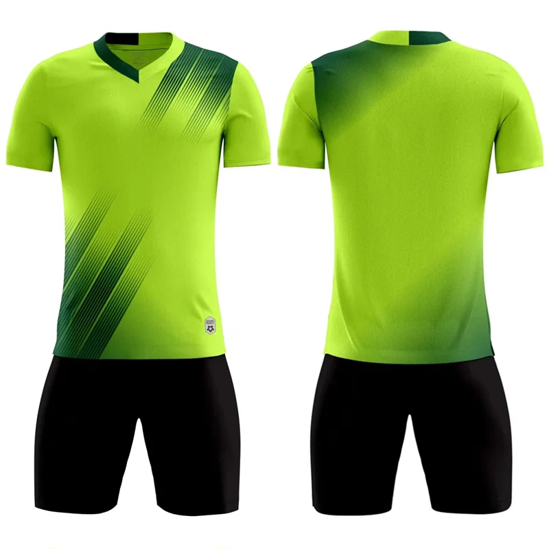 Summer Men's Soccer Jerseys Sportswear Polyester Fast Drying Soccer Suit Student Youth Training Shorts Set Customization logo