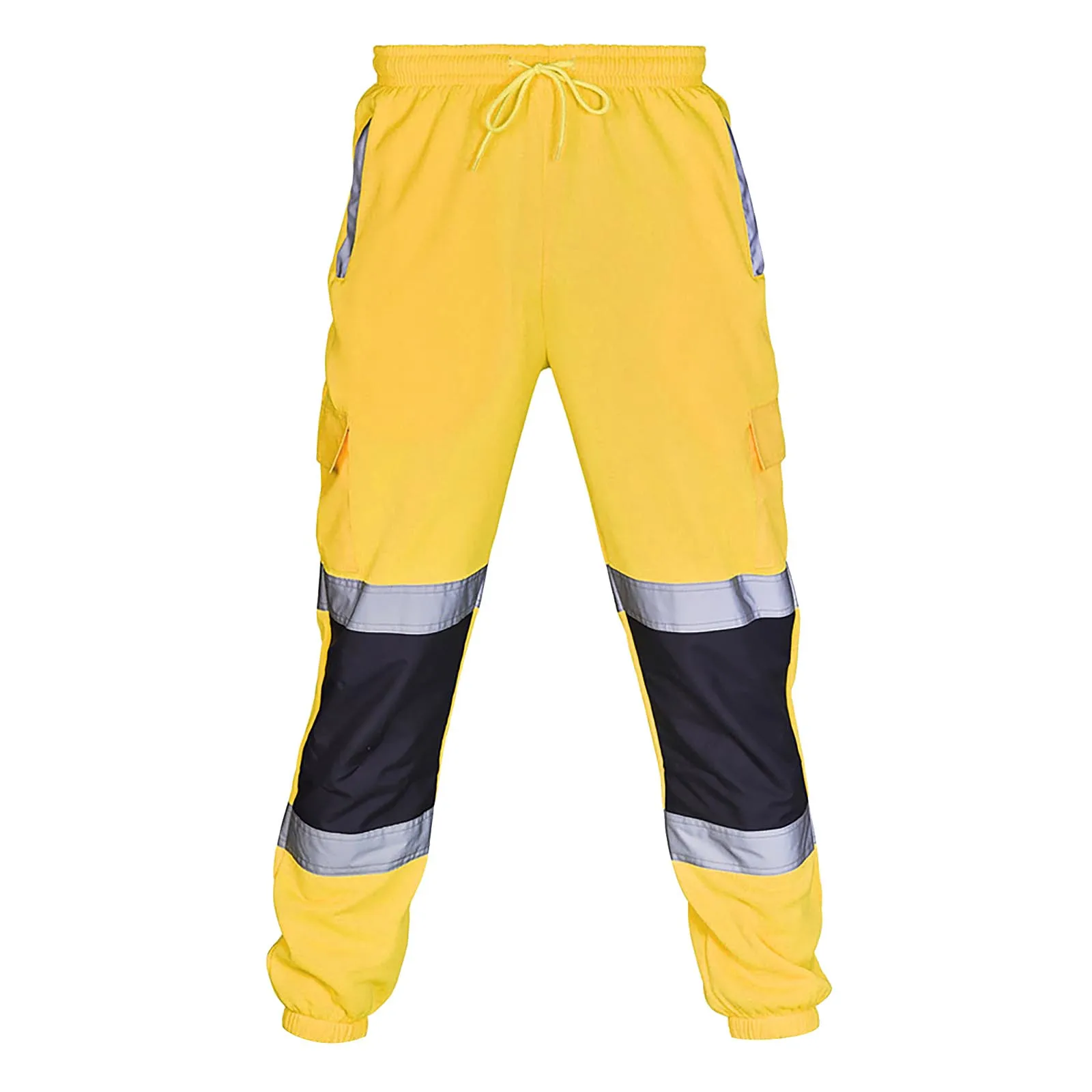 New Men\'S Safety Work Clothes Casual Pants Road Work High Reflective Strips Pants High Visibility Overalls Joggers Workwear