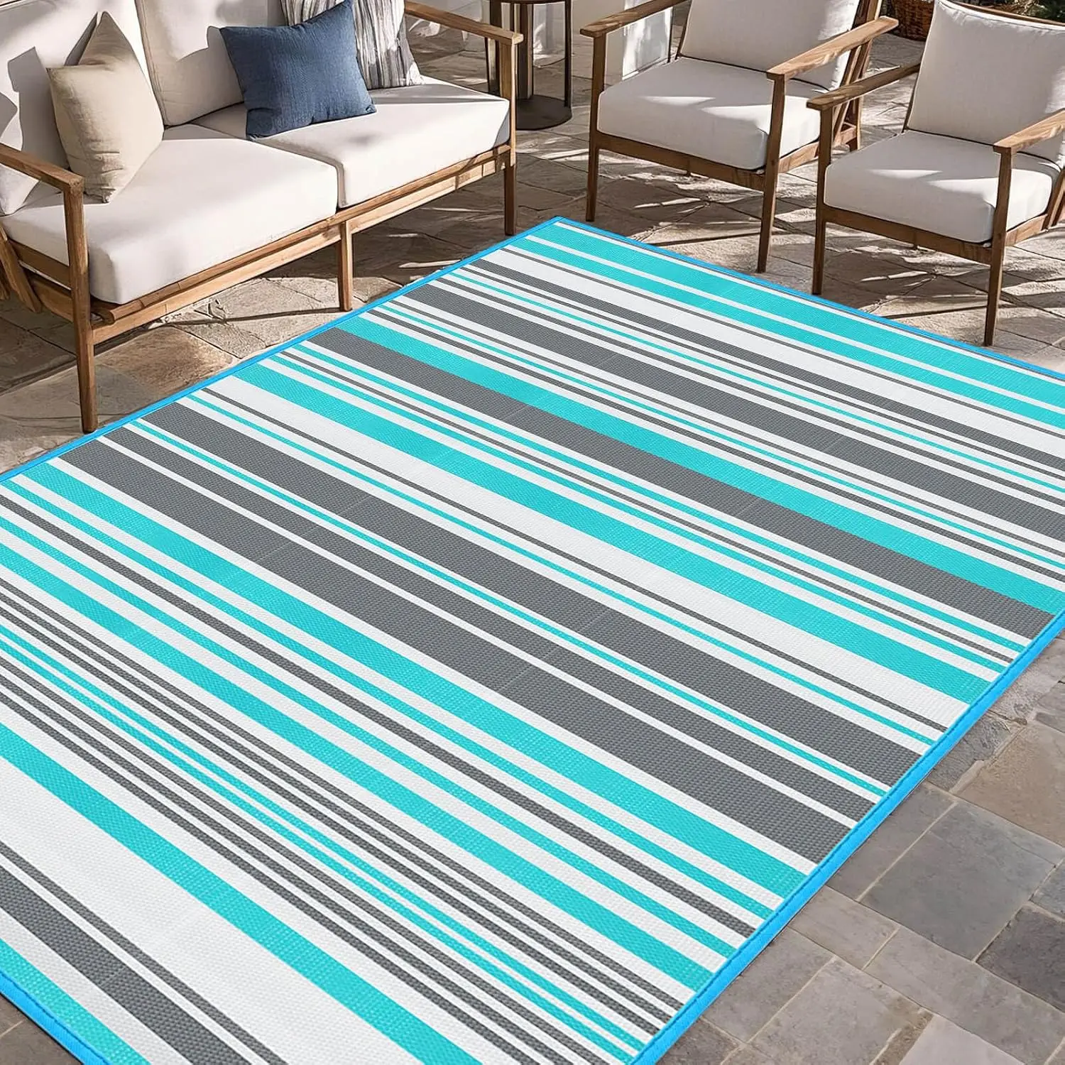 

Outdoor Patio Plastic Rug Waterproof - Outdoor Rugs for Camper Outside, Rv, Porch Deck Rug Clearance, Area Carpet for Outside
