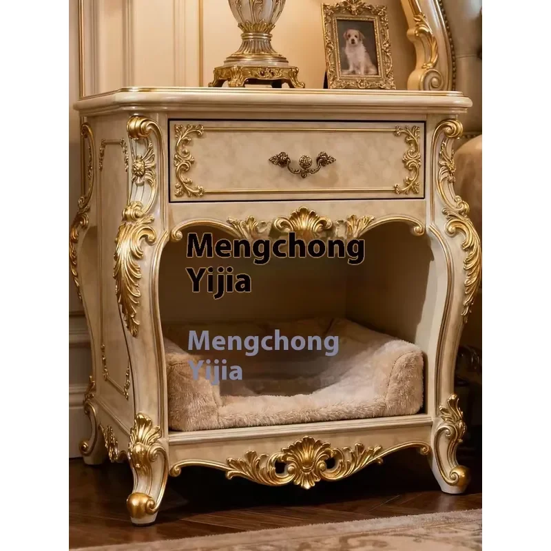 New Style Solid Wood Bedside Table Integrated Pet Furniture for Cat and Dog Villa Cat Dog Lounger and Bed living room coffee