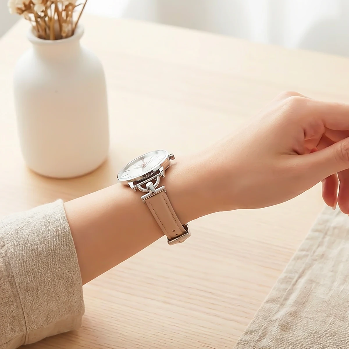 

18/20/22mm Women Leather Strap For Samsung Galaxy Watch 4 5 6 Slim Bracelet For Samsung Galaxy Watch 7 Girls Correa Wristband