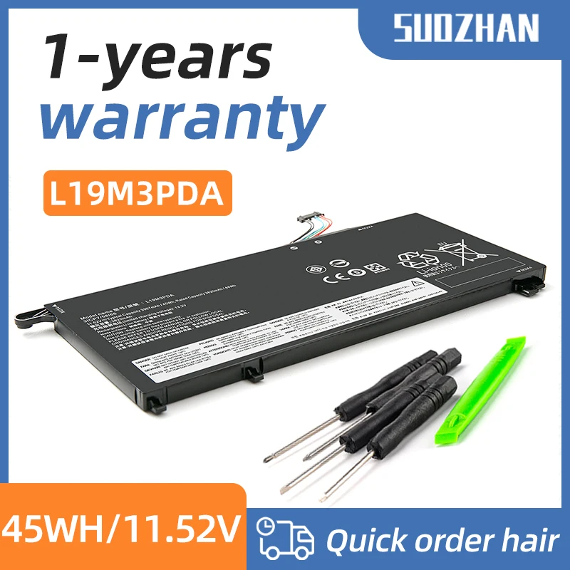 SUOZHAN  L19M3PDA Laptop Battery For Lenovo Thinkbook 14/15 G2 ITL ARE,G3-ITL ACL,G4 ABA L19D3PDA L19L3PDA L19C3PDA 11.52V 45Wh