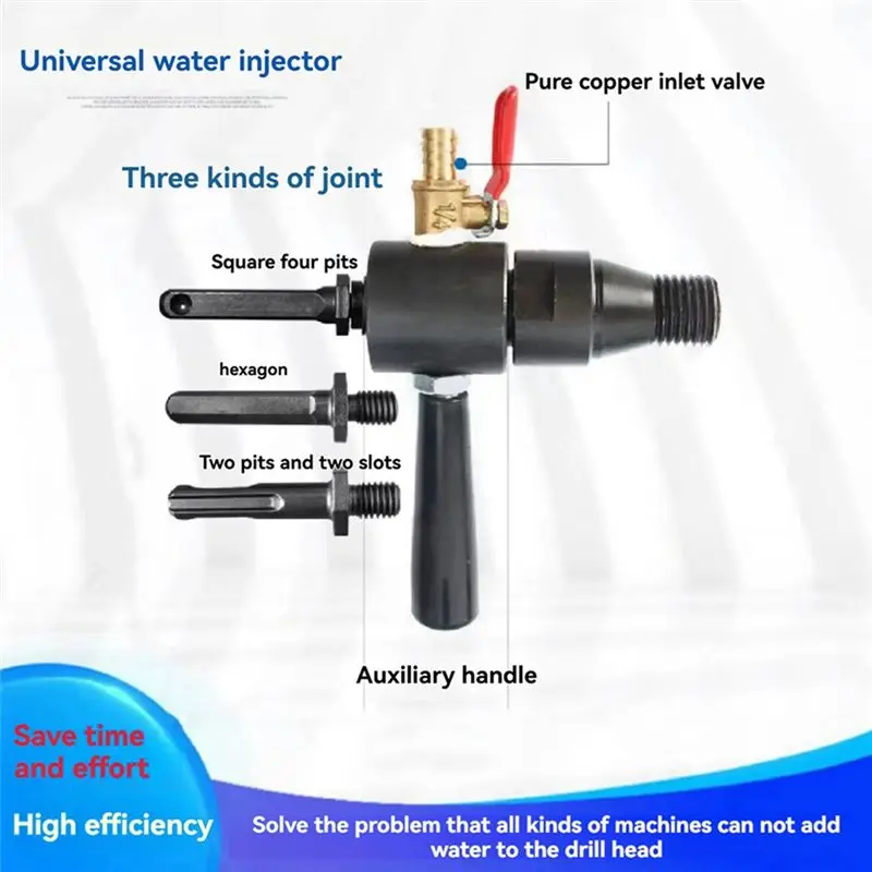 A04G-Electric Hammer Water Inject Converter Turn Electric Hammer Into Water Drill Adapter Turn Adding Device Connecting Rod