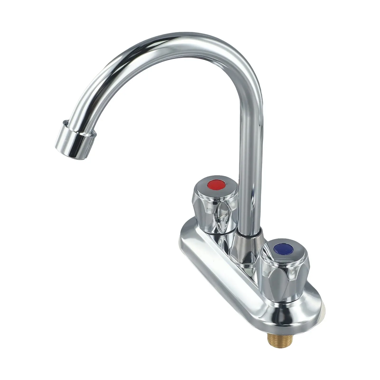 Two Hole Double Handle Countertop Faucet Hot And Cold Water Mixer Metal Handle Faucet For Kitchen Bathroom