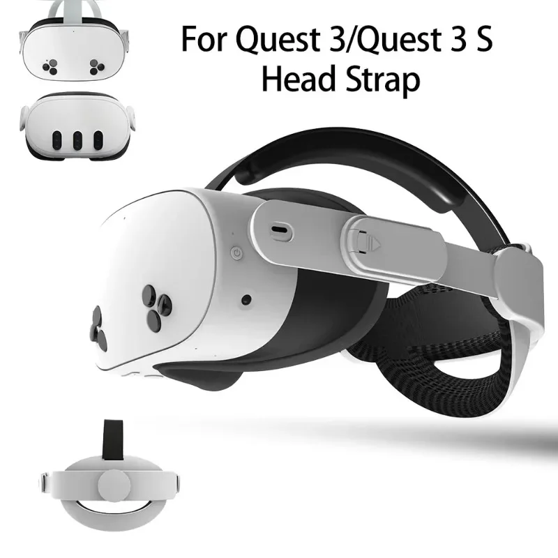 Elite Head Strap for Quest 3S/Quest 3 with PU Leather for Comfort Weight Distribution For Meta Quest 3S VR Accessories